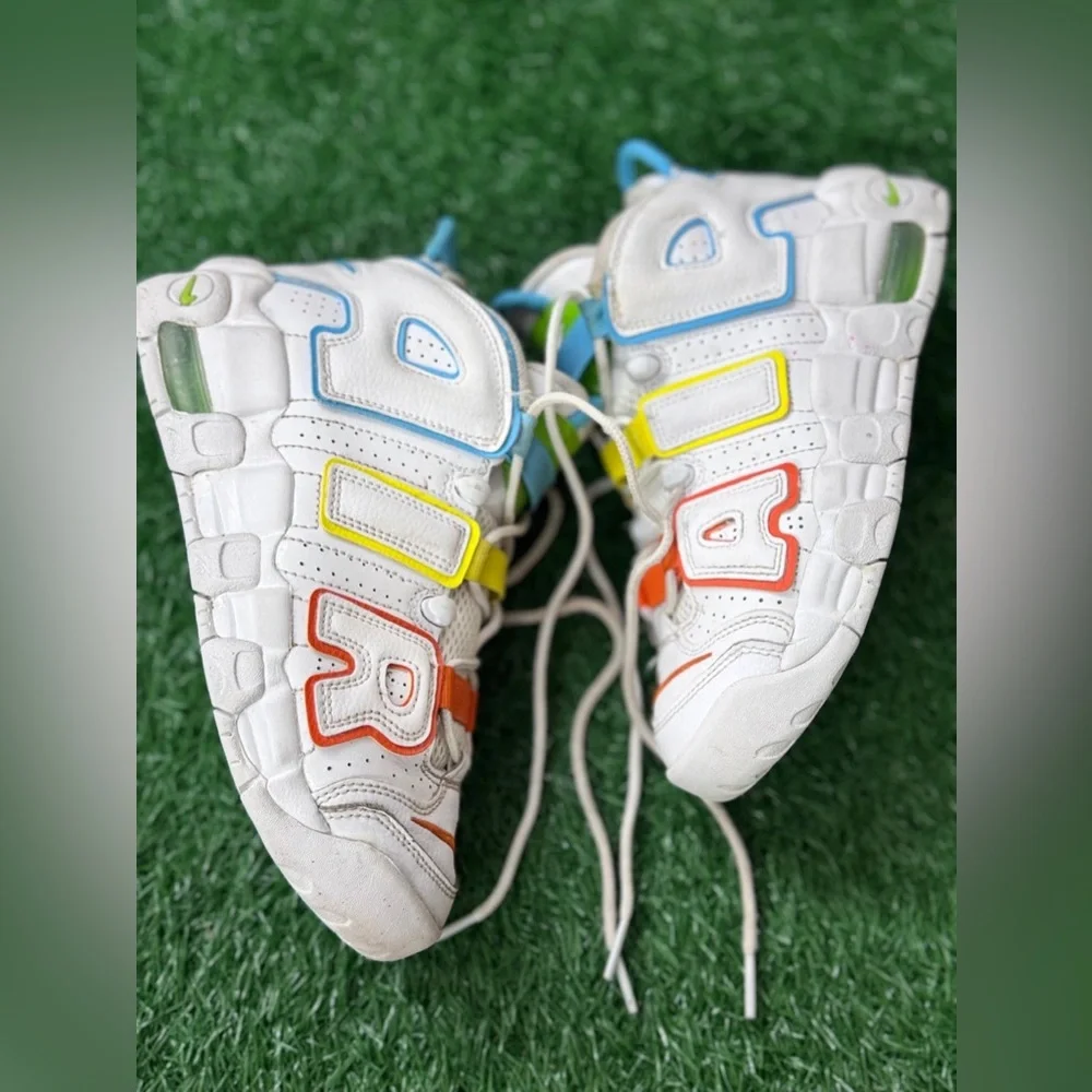 Nike Air‎ More Uptempo White Multi-Color (GS) Size 4.5Y